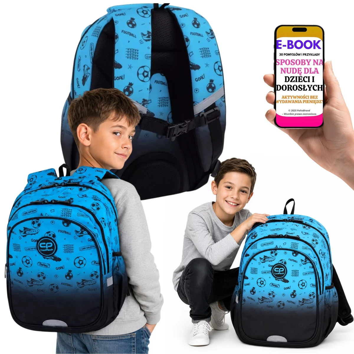 COOLPACK PLECAK dla CHŁOPCA Piłkarski FOOTBALL Szkolny A4 19L 3 Komory + E-BOOK-3