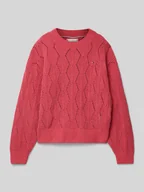 Swetry dla dziewczynek - Sweter z dzianiny z okrągłym dekoltem model ‘CHENILLE’ - miniaturka - grafika 1
