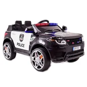 Pojazdy elektryczne dla dzieci - Super-Toys AUTO SUV POLICYJNY NA AKUMULATOR MIĘKKIE SIEDZENIE MĘKKIE KOŁA/JC002 JC-002-CZARNY - miniaturka - grafika 1