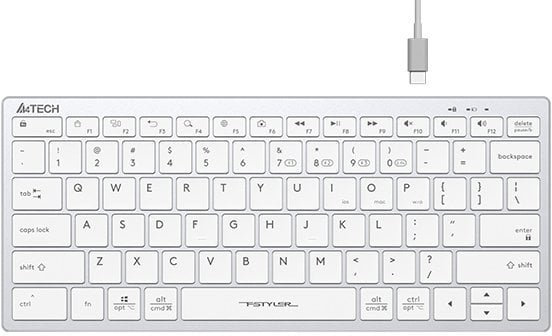 A4 Tech A4tech Klawiatura FBX51C, klawiatura biurowa, membránowa, bezdrátowa, CZ/SK, Biały