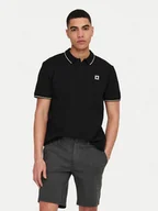Koszulki męskie - Only & Sons Polo Fletcher 22024827 Czarny Regular Fit - miniaturka - grafika 1
