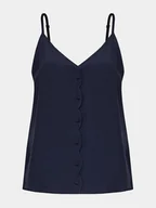 Koszulki i topy damskie - NAF NAF Top Ilina C1 YHNC26 Granatowy Regular Fit - miniaturka - grafika 1