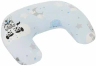 Poduszki do karmienia - Rogal poduszka fasolka dziecięca do karmienia BAWEŁNA - Zebra żyrafa niebieska - miniaturka - grafika 1