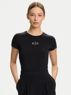 Koszulki i topy damskie - Armani Exchange T-Shirt XW001382 AF16294 UC001 Czarny Slim Fit - miniaturka - grafika 1