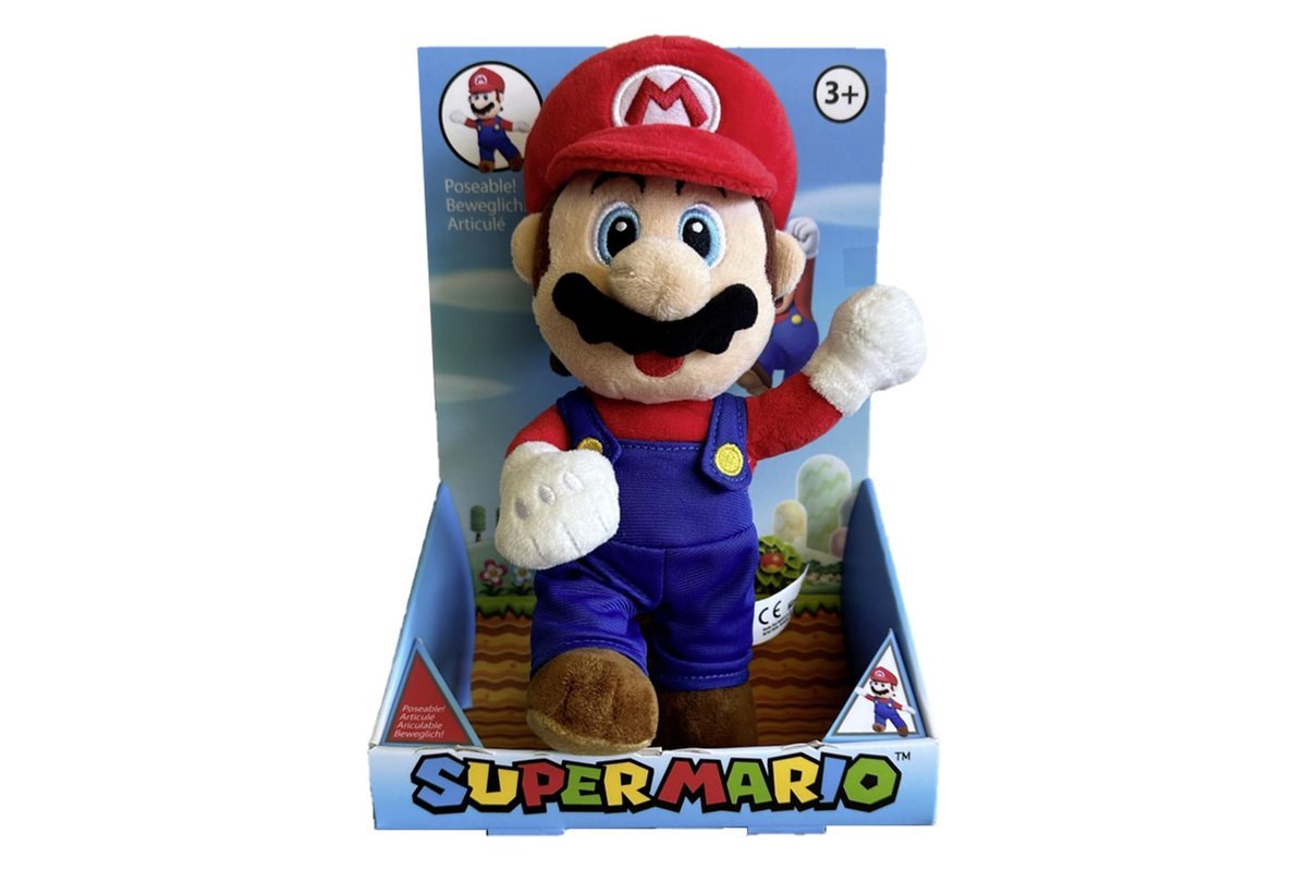 Simba 109231533 Super Mario Poseable, pluszowa figurka, 25 cm, ruchome ręce i nogi, Nintendo, od 3 lat