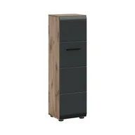 Szafki łazienkowe - Ice szafka łazienkowa 1 drzwi czarny mat, dąb dekor. - miniaturka - grafika 1