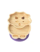 Miseczki i talerzyki dla dzieci - Eco rascals Miseczka bambusowa z przyssawką Dinozaur purpurowy - miniaturka - grafika 1