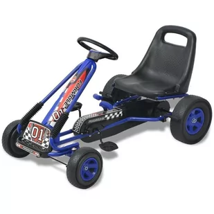 vidaXL Gokart dla dzieci, z regulacją siedziska, niebieski - Jeździki dla dzieci - miniaturka - grafika 1