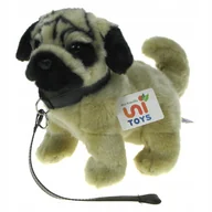 Maskotki i pluszaki - Maskotka Piesek mops na smyczy 22cm (87090) - miniaturka - grafika 1
