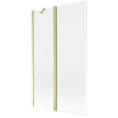 Parawany nawannowe - Mexen Mist parawan nawannowy 2-skrzydłowy 110 x 150 cm, transparent, złoty szczotkowany - 8A9-110-011-55-00 - miniaturka - grafika 1