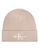 Czapki damskie - Calvin Klein Czapka Mono Logo Embro K60K612668 Beżowy - miniaturka - grafika 1