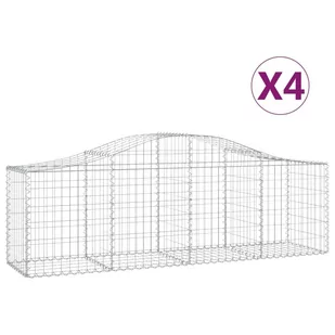 vidaXL Kosze gabionowe, 4 szt, 200x50x60/80 cm, galwanizowane żelazo - Ogrodzenia - miniaturka - grafika 3