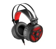 Słuchawki - Genesis Słuchawki przewodowe Neon 360 Nauszne Czarno-Czerwone - miniaturka - grafika 1