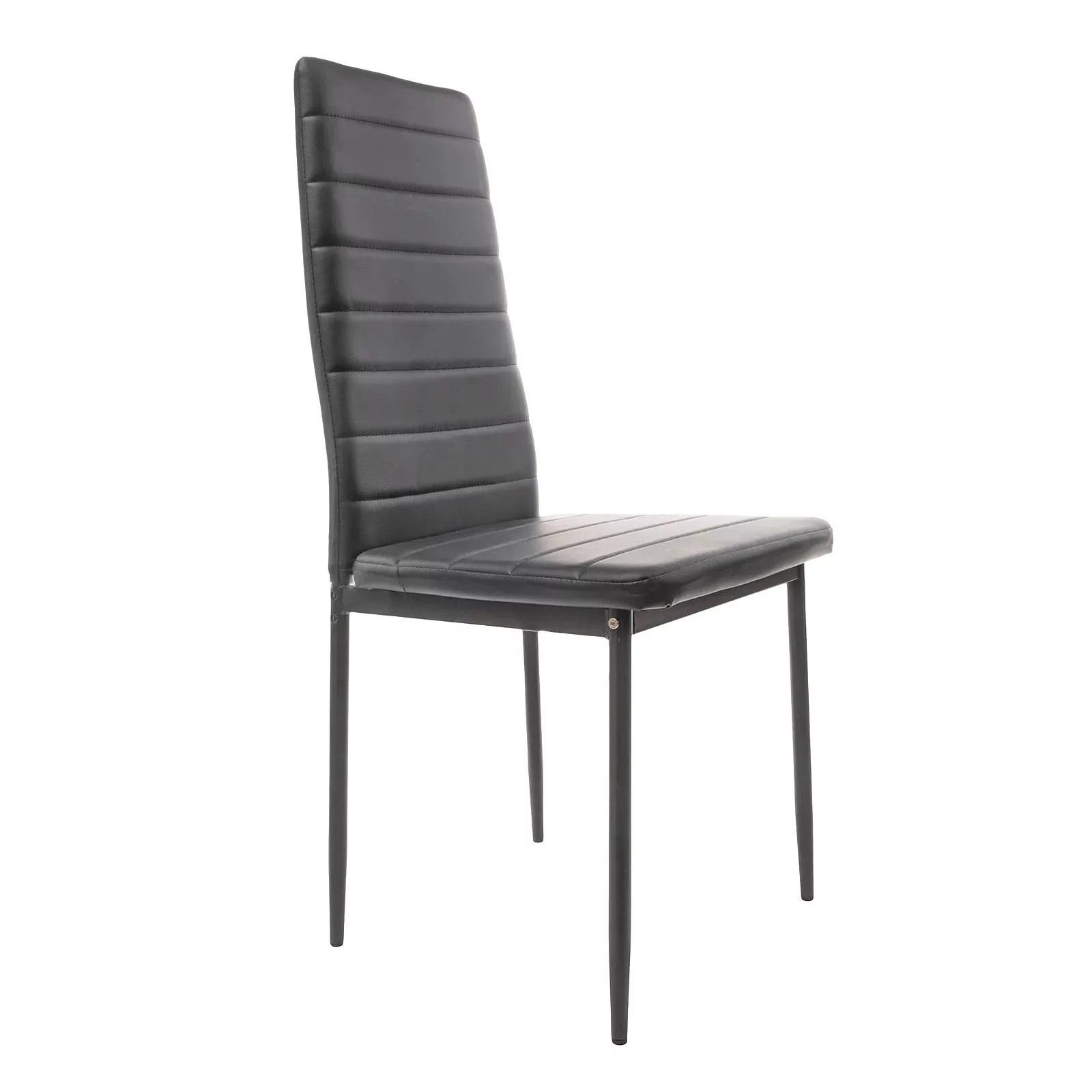 Krzesło do salonu, jadalni, eko skóra, 42x44x97 cm, czarny
