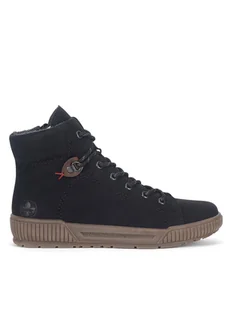 Rieker Botki N0730-00 Czarny - Botki damskie - miniaturka - grafika 1