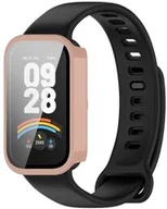 Akcesoria do smartwatchy - Bizon Etui ze szkłem do zegarka Case+Glass Watch do Xiaomi Smart Band 9 Active / Redmi Band 3, różowe - miniaturka - grafika 1