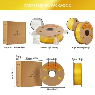 ERYONE 1.75mm High Speed PLA  3D Printing Filament 1KG Yellow - Filamenty i akcesoria do drukarek 3D - miniaturka - grafika 6