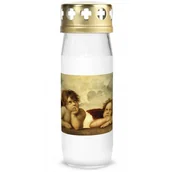 Lampiony i znicze - Znicz szklany BISPOL WG4D-01 ANIOŁKI 72H 1szt. - miniaturka - grafika 1