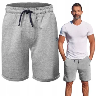 Krótkie Spodenki SZORTY Dresowe Męskie LAKE Szare Melanż L Pako Jeans - Spodenki męskie Krótkie Spodenki SZORTY Dresowe Męskie LAKE Szare Melanż L Pako Jeans - Spodenki męskie - miniaturka - grafika 1