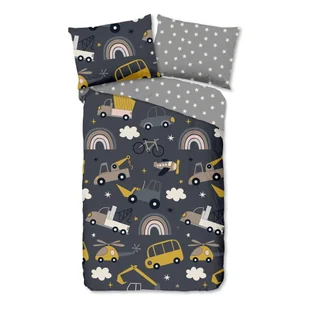 Szara bawełniana pościel dziecięca jednoosobowa 140x200 cm Rush – Good Morning - Pościel dla dzieci - miniaturka - grafika 1