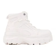 Botki damskie - Traperki damskie na platformie Big Star KK274369 białe - miniaturka - grafika 1