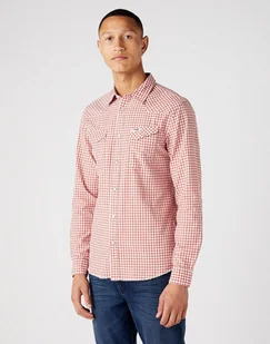 Wrangler Ls Western Shirt Męska Koszula W Kratę Długi Rękaw Etruscan Red W5C2Cir11-M - Koszule męskie - miniaturka - grafika 1