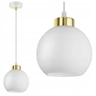 Lampy sufitowe - Lampa Wisząca Sufitowa Żyrandol Biała Szklana Kula White Glass EZ1 Led E27 - miniaturka - grafika 1