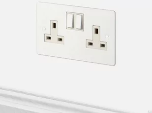 Gniazdo podwójne 2G Uk Socket Białe [El632] - Gniazdka elektryczne - miniaturka - grafika 1