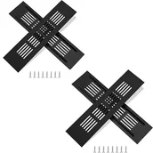 Kratki wentylacyjne - Kratka wentylacyjna, kratka wentylacyjna aluminiowa do wentylacji szaf i pomieszczeń, 20x5 cm, czarna, 4 sztuki - miniaturka - grafika 1