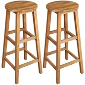 Taborety i hokery - vidaXL Stołki barowe, 2 szt., lite drewno akacjowe, 34 x 34 x 76 cm - miniaturka - grafika 1