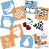 Zabawki kreatywne - szablony do rysowania dla dzieci (8 szt.) // OWOCE SZA-CRE-006 - miniaturka - grafika 1