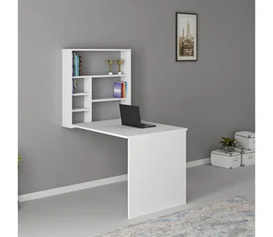 Stół do pracyz półką SEDIR 154,2x90 cm biały - Stoły i stoliki do biura - miniaturka - grafika 1