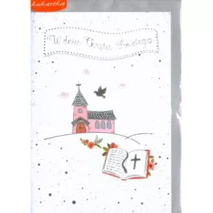 Passion cards Pamiątka W dniu Chrztu Świętego Kartka Różowa PR-048 - Pamiątka Chrztu Świętego - miniaturka - grafika 3