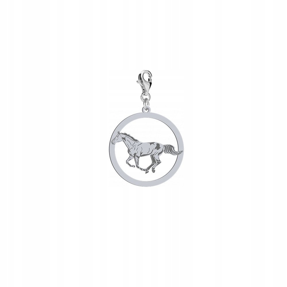 Charms Srebrny Koń Folblut 925 Biżuteria Prezent Kobieta DEDYKACJA GRATIS