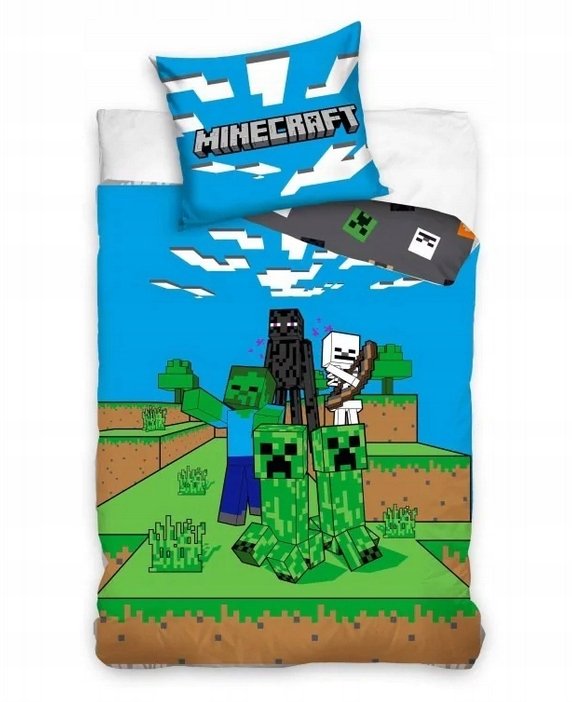 Minecraft Pościel Bawełniana 160x200 Dla Dziecka Podwójna Do Pokoju Dziecka