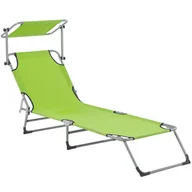 Leżaki ogrodowe - Leżak Ogrodowy Z Daszkiem Limonkowy Foligno - miniaturka - grafika 1