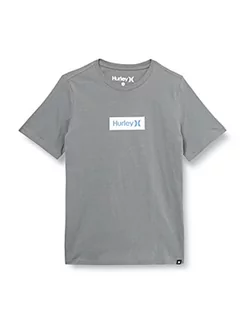 Koszulki dla chłopców - Hurley Hurley Chłopcy B O&o Small Box Tee Ss T-Shirt szary Przydymiony szary 9 Jahre BQ1476 - grafika 1