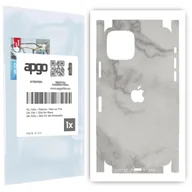 Szkła hartowane na telefon - Folia naklejka skórka strukturalna na TYŁ+BOKI do Apple iPhone 11 Pro -  Marmur Szary - apgo SKINS - miniaturka - grafika 1