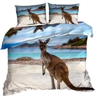 Pościel - Pościel 3D bawełna satyna 140x200cm KANGUR - miniaturka - grafika 1