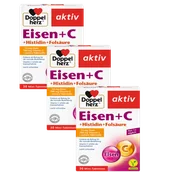 Witaminy i minerały - 3x Doppelherz® aktiv Żelazo i witamina C z kwasem foliowym, 3x30 tabletek ZESTAW - miniaturka - grafika 1