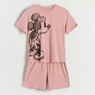 Piżamy damskie - Reserved Reserved - Dwuczęściowa piżama Myszka Miki - Różowy - grafika 1