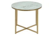 Ławy i stoliki kawowe - Actona Stolik kawowy Alisma white/golden 50x42 4733 - miniaturka - grafika 1