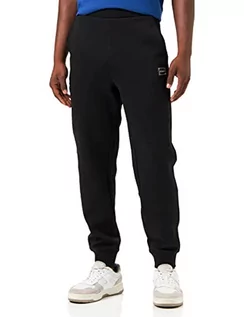Spodenki męskie - HUGO Doyster męskie spodnie do biegania z mieszanki bawełny z oprawionym logo, czarny (Black1), S - grafika 1