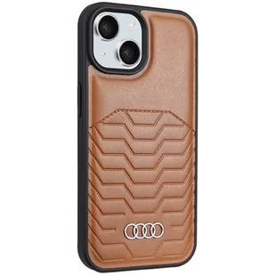 Audi Synthetic Leather MagSafe iPhone 15 / 14 / 13 6.1" brązowy/brown hardcase AU-TPUPCMIP15-GT/D3-BN - Etui i futerały do telefonów - miniaturka - grafika 5