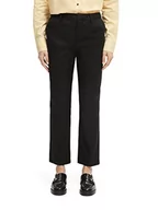 Spodnie damskie - Scotch & Soda Abott-Mid Rise Tapered Chino damskie spodnie z bawełny organicznej, Black 0008, 25W / 30L - miniaturka - grafika 1