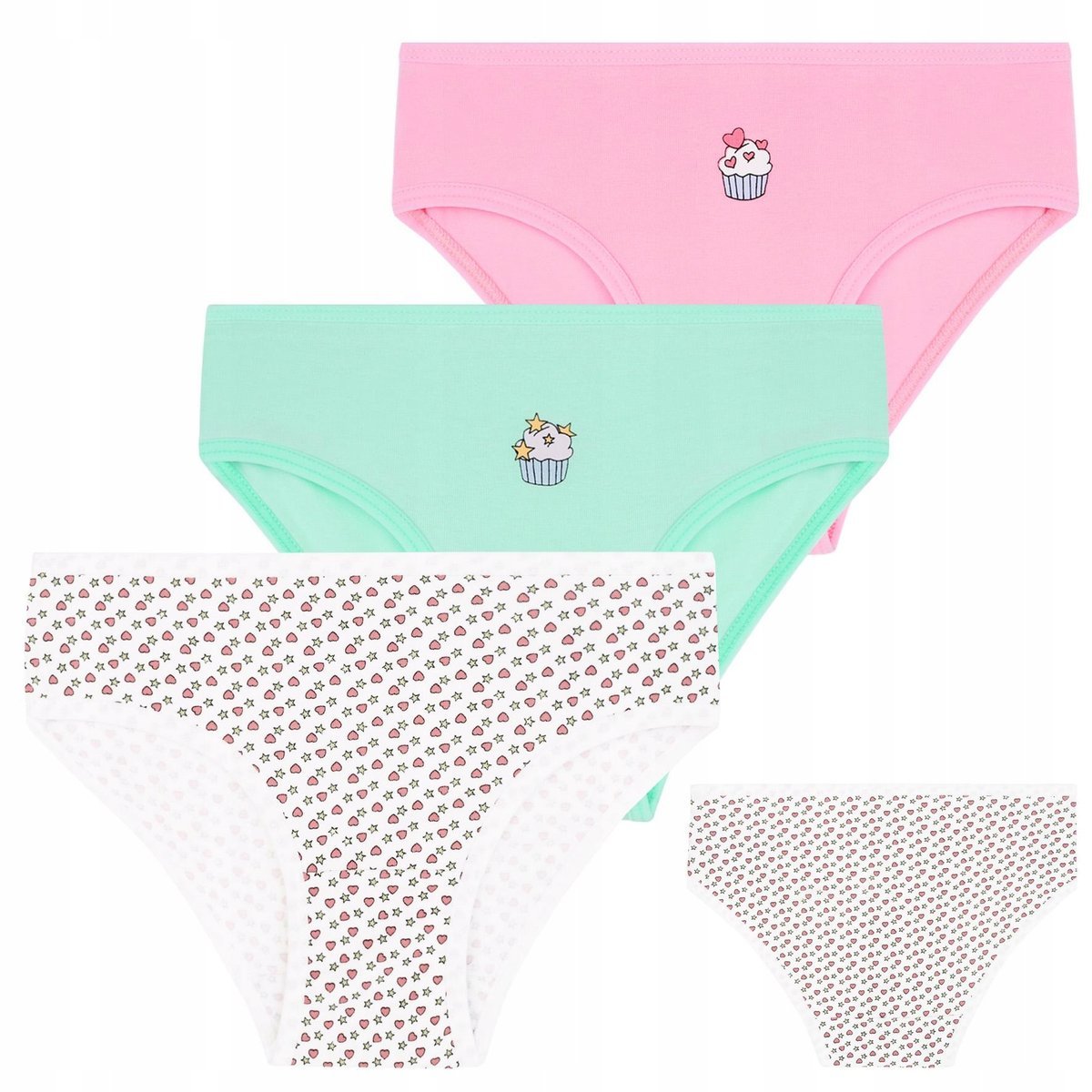 3X MAJTKI FIGI DZIEWCZĘCE BAWEŁNIANE KOLOROWE DZIECIĘCE MORAJ 122-128