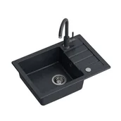 Zlewozmywaki z baterią - Zlewozmywak MYQ Color Short SHOG1COL Czarny + bateria - miniaturka - grafika 1