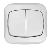 Wyłączniki światła i elektryczne - Abex Atut biały łącznik podwójny - miniaturka - grafika 1