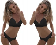 Stroje kąpielowe - STRÓJ KĄPIELOWY DWUCZĘŚCIOWY KOSTIUM KORONKA BIKINI USZTYWNIANY PUSH UP XL - miniaturka - grafika 1