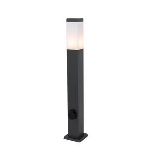 QAZQA Buitenlamp donkergrijs 80 cm met stopcontact IP44 - Malios - Lampy ogrodowe - miniaturka - grafika 1